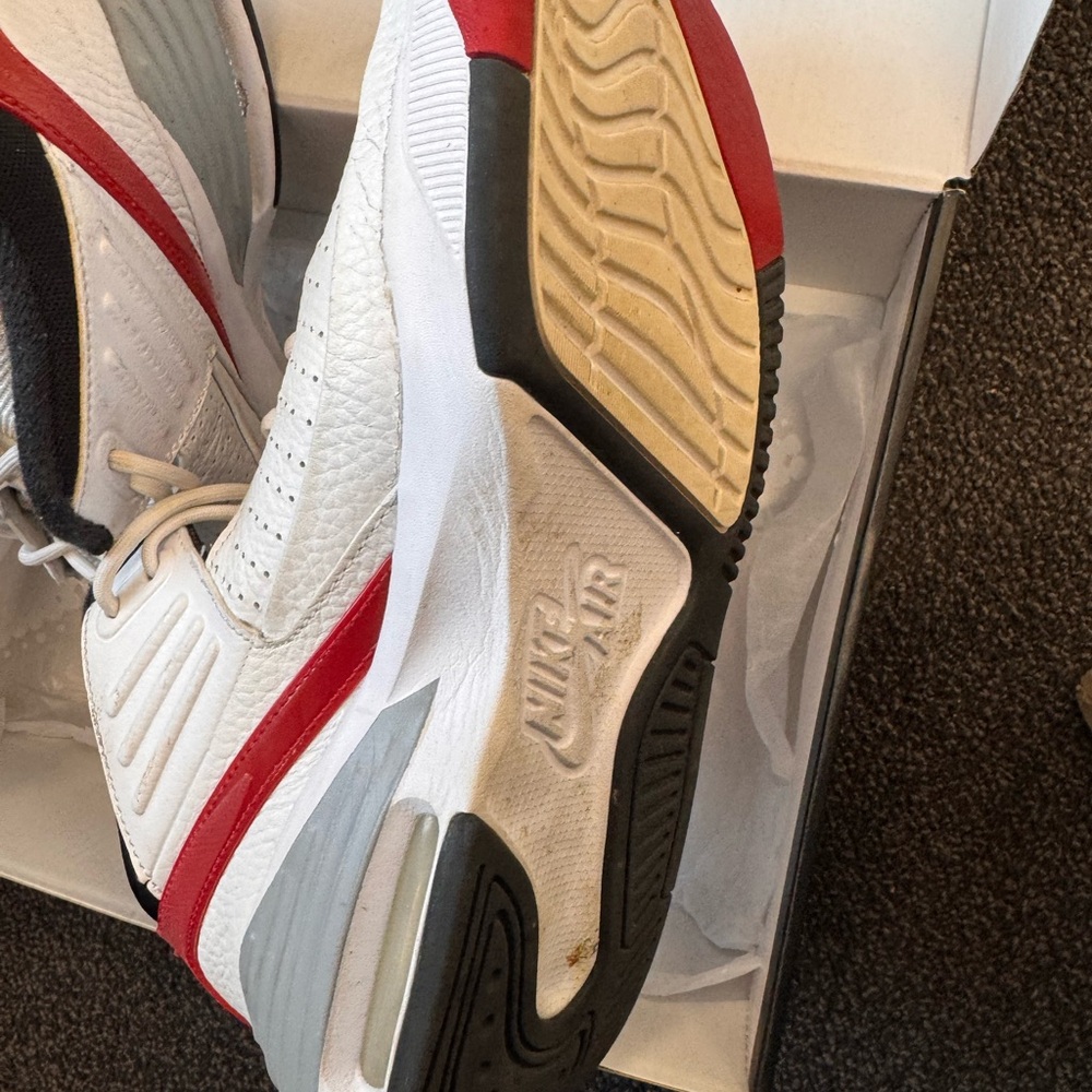 Jordan White and Red Sneakers with Air Cushioning - Picture 2 of 8